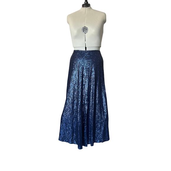 Society Plus Blue Sequin Ball Gown Skirt or Dress Women's Size 18-20 Zip GLAM - Picture 2 of 14